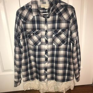 Vintage Havana Flannel with lace trim